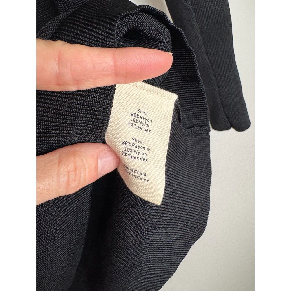 L'AGENCE Black Off Shoulder Sweater Rib Knit Long Sleeve Top M - Picture 5 of 8